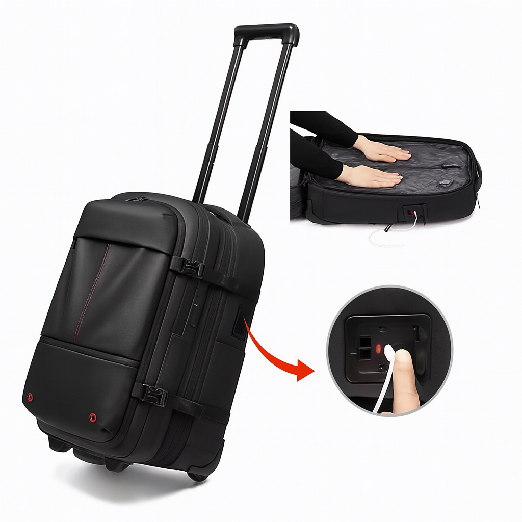 MOOVA Kompressionskoffer – Stylischer Handgepäck Trolley mit Rollen