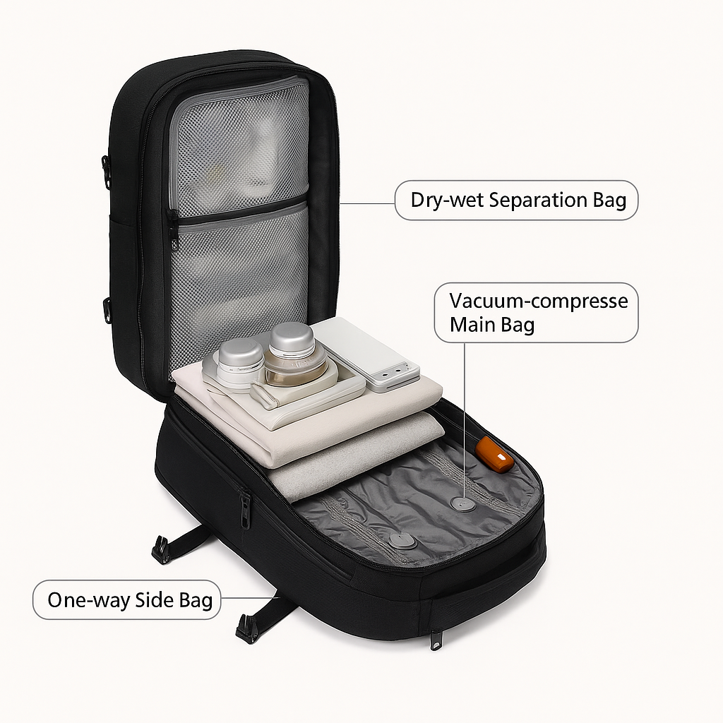 MOOVA Kompressionskoffer – Stylischer Handgepäck Trolley mit Rollen