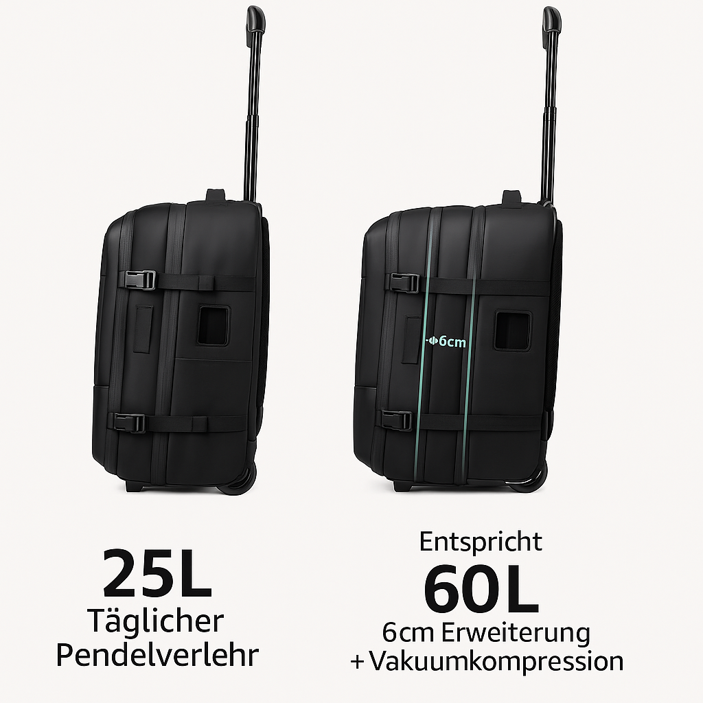 MOOVA Kompressionskoffer – Stylischer Handgepäck Trolley mit Rollen